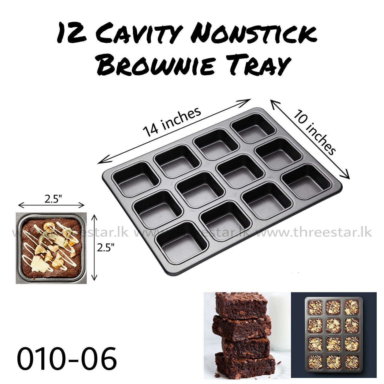 12 Cavity Nonstick Brownie Tray