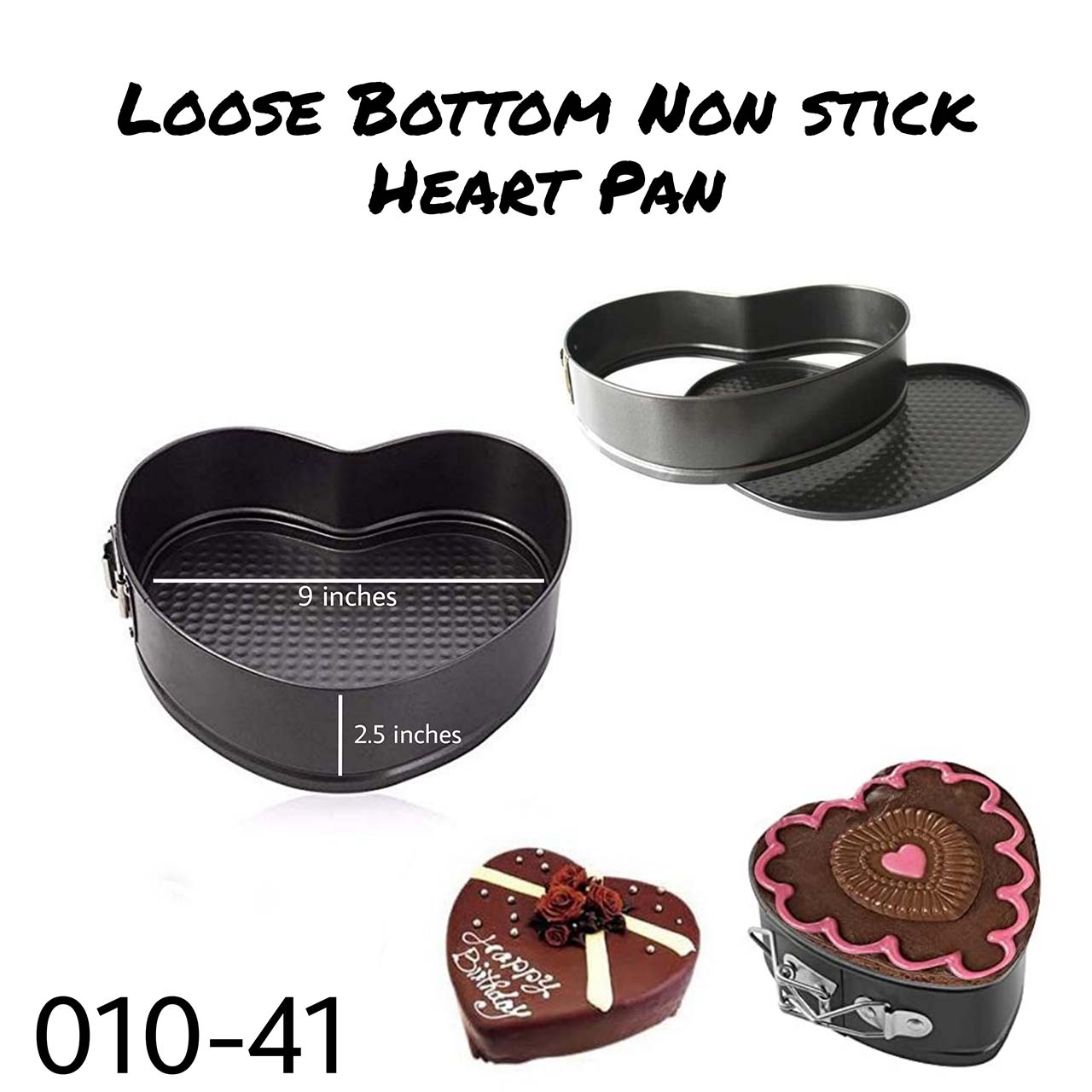 Loose Bottom Nonstick Heart Pan