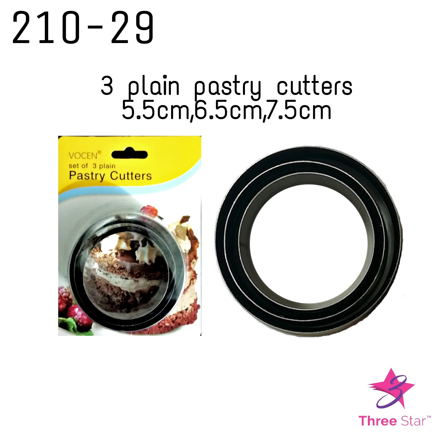 3 Plain Pastry Cutters