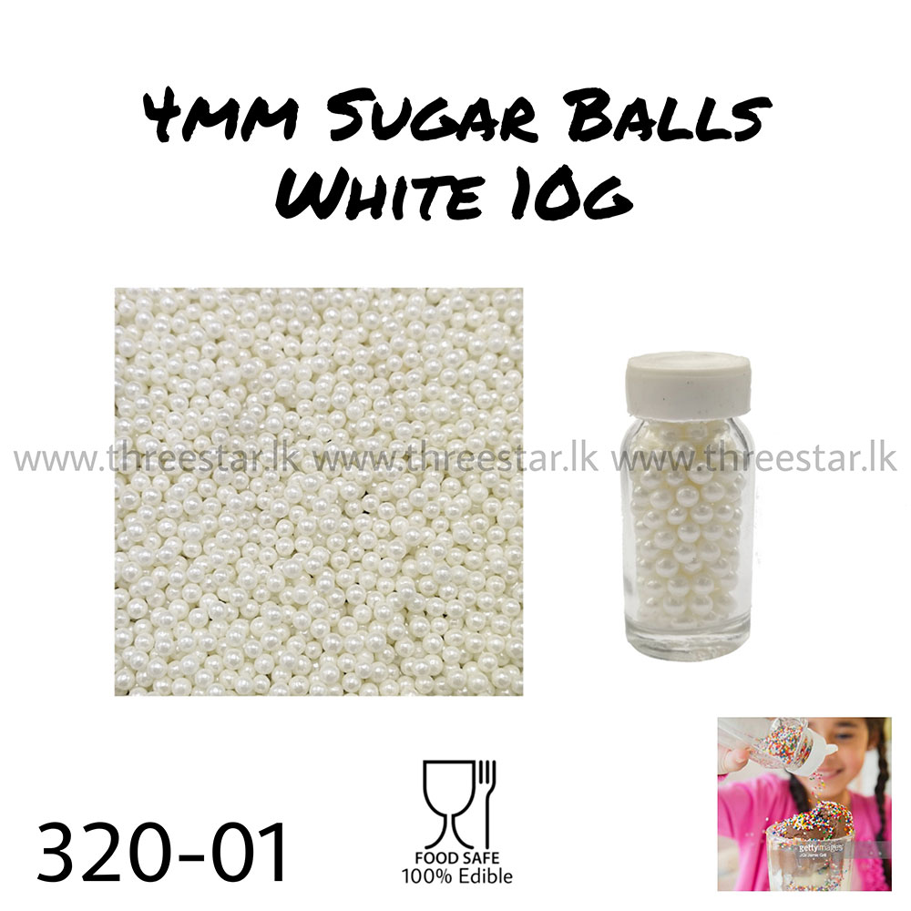 4mm Sugar balls white 10g
