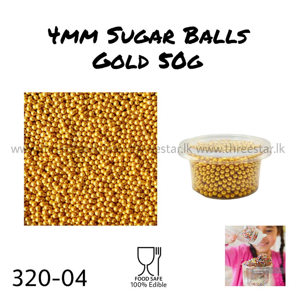 4mm Sugar balls Gold 50g