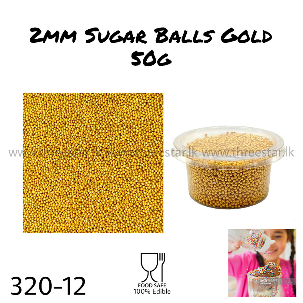 2mm Sugar balls Gold 50g