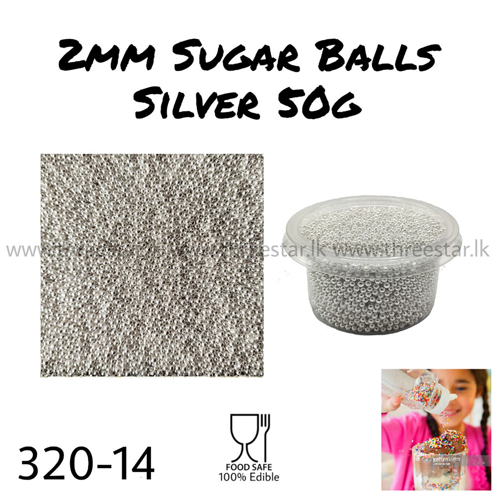 2mm Sugar balls Silver 50g