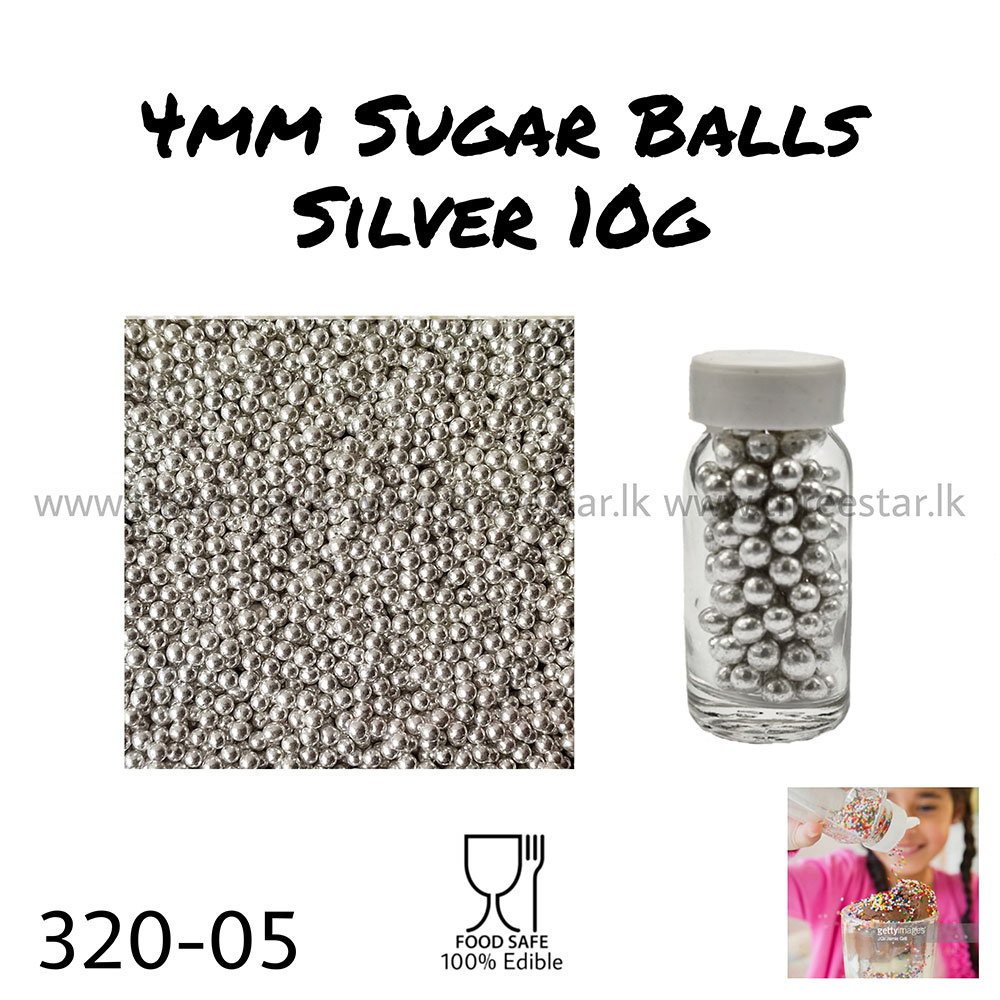 4mm Sugar balls Silver 10g