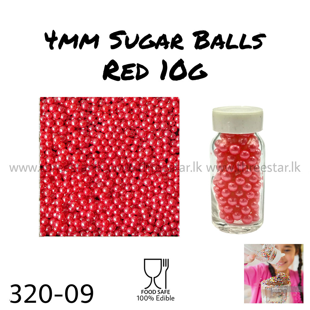 4mm Sugar balls Red 10g