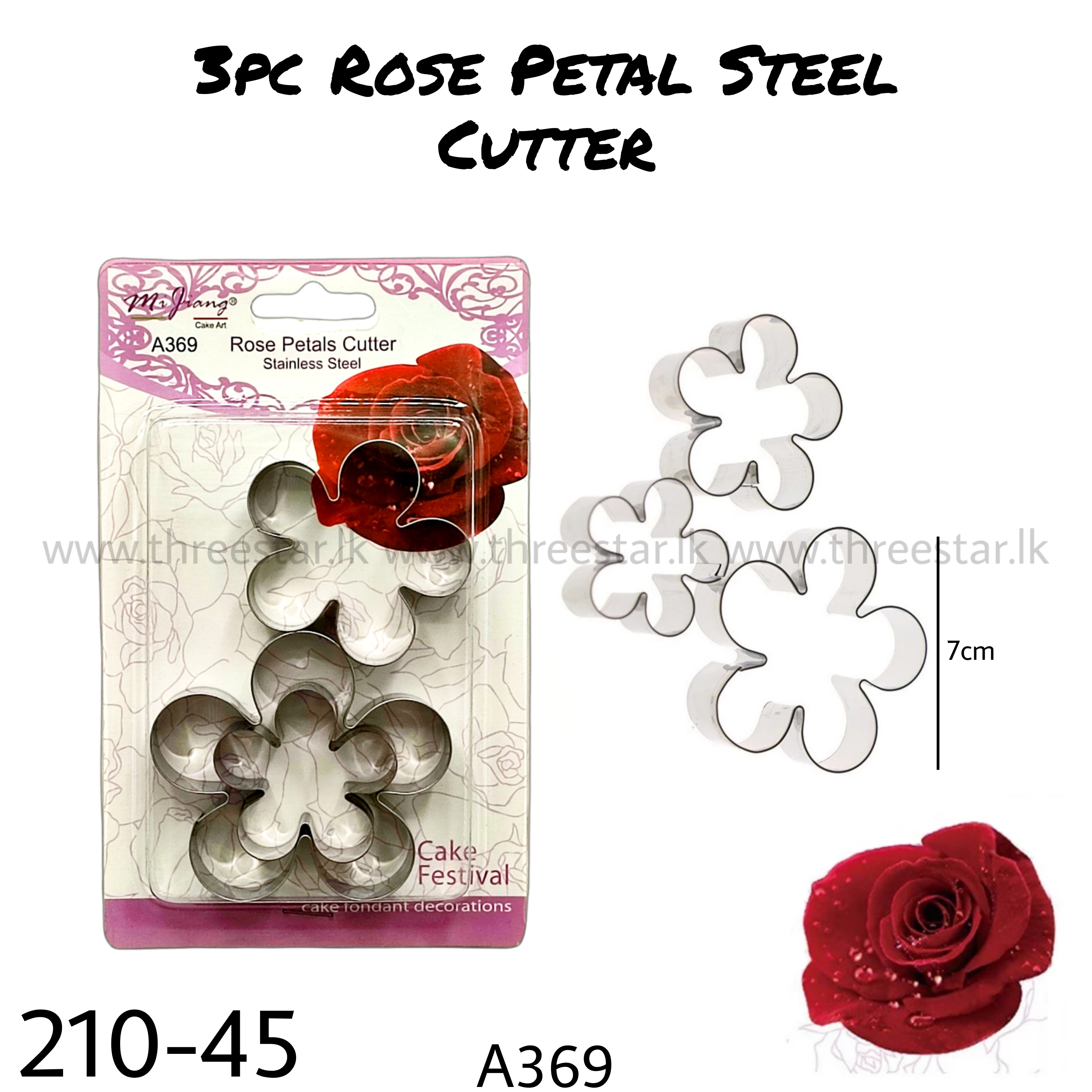 3pc Rose Petal Steel Cutter