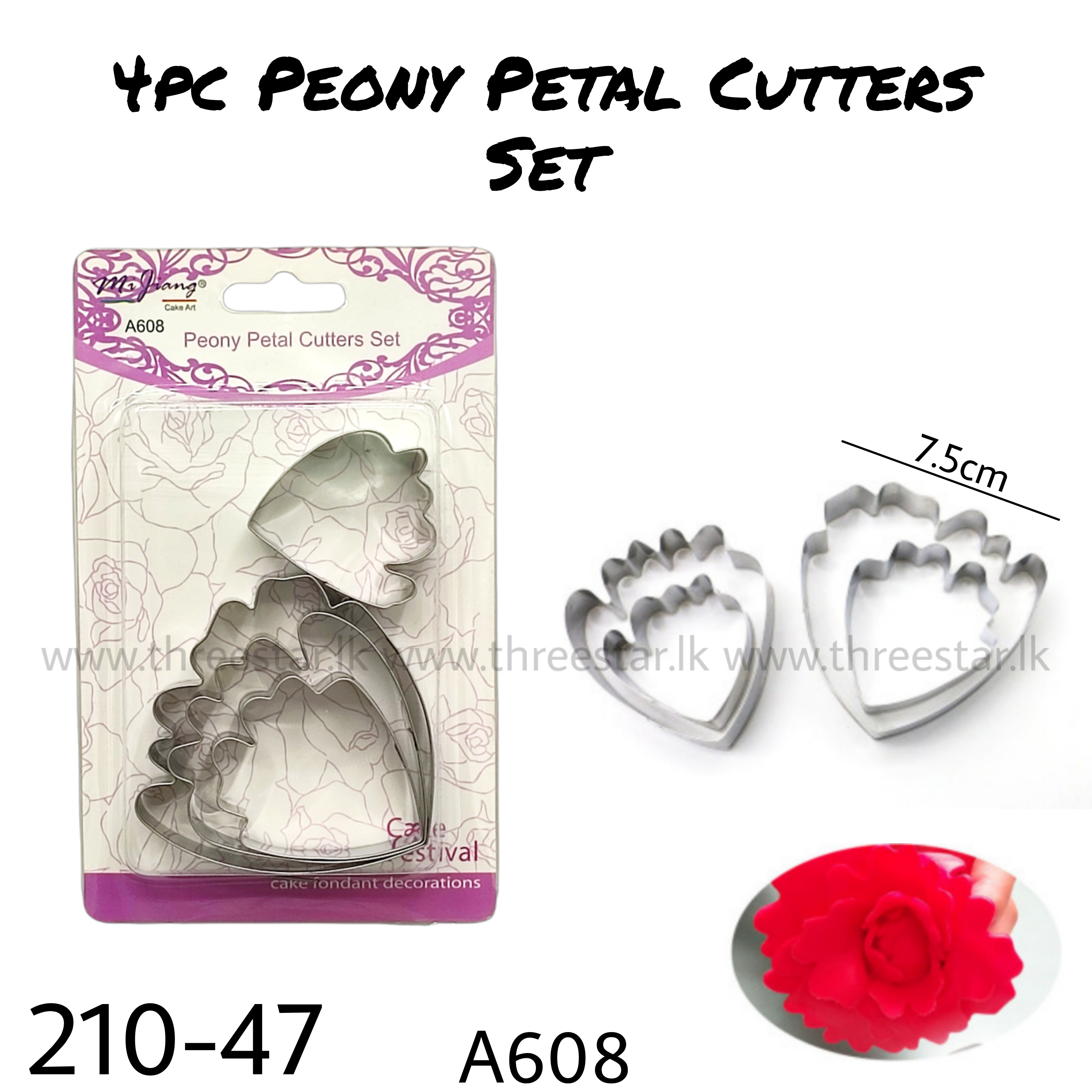 4pc Peony Petal Cutter Set