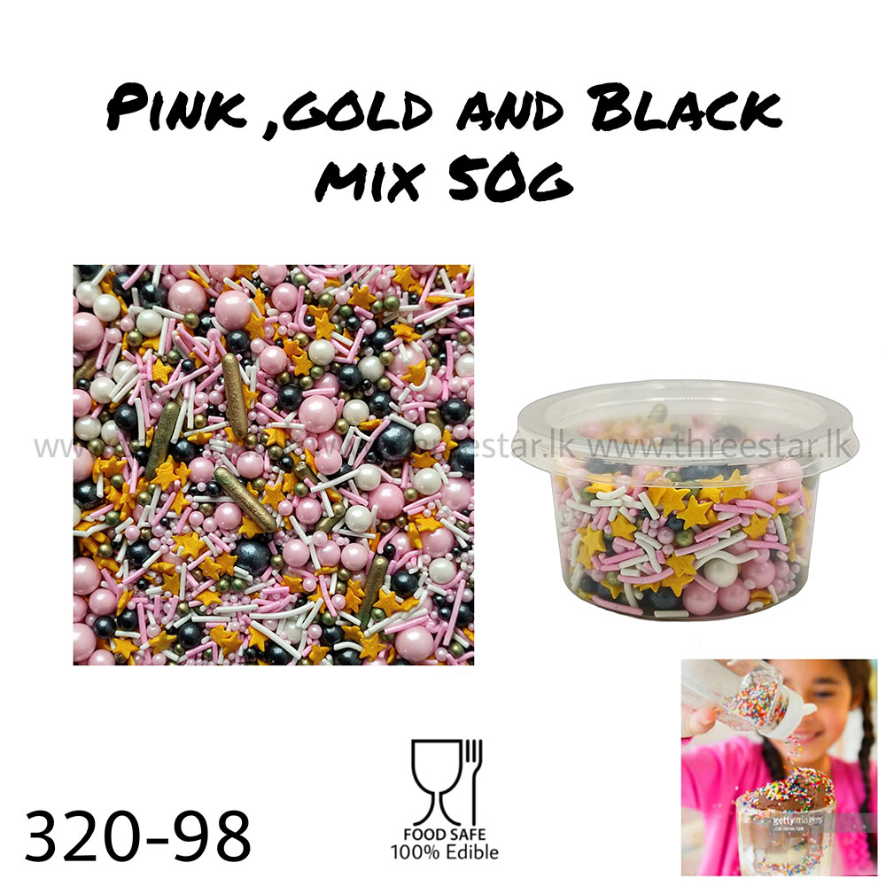 Pink, Gold and Black Mix 50g