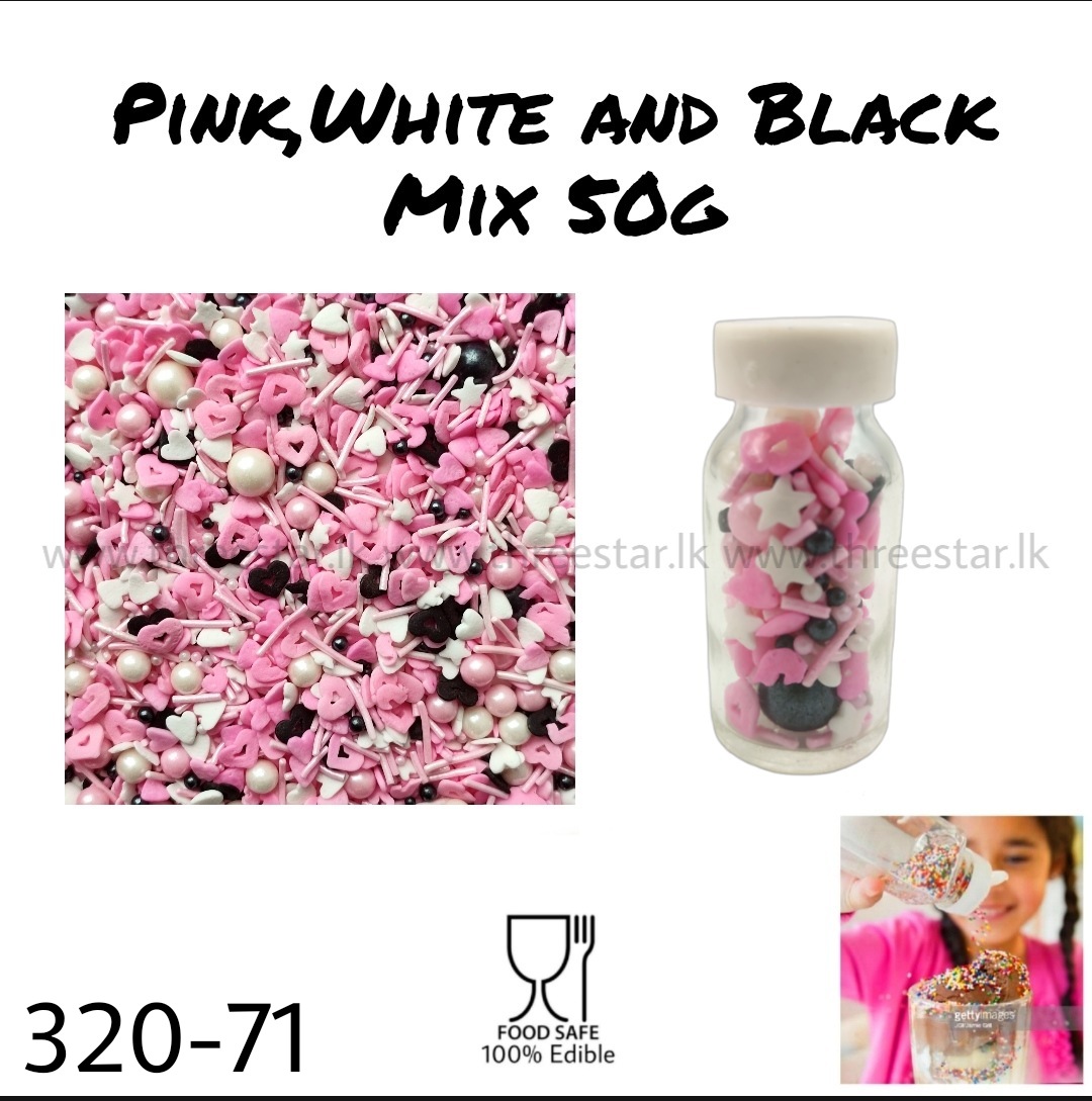 Pink, White and Black Mix 10g