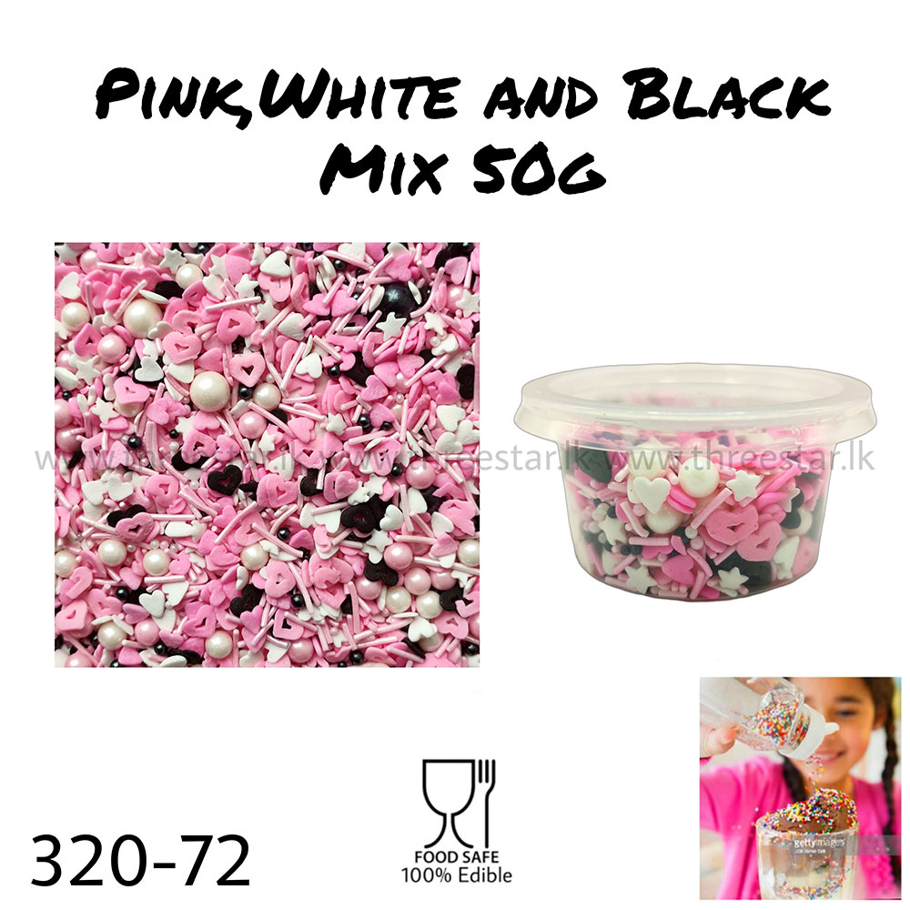 Pink, White and Black Mix 50g