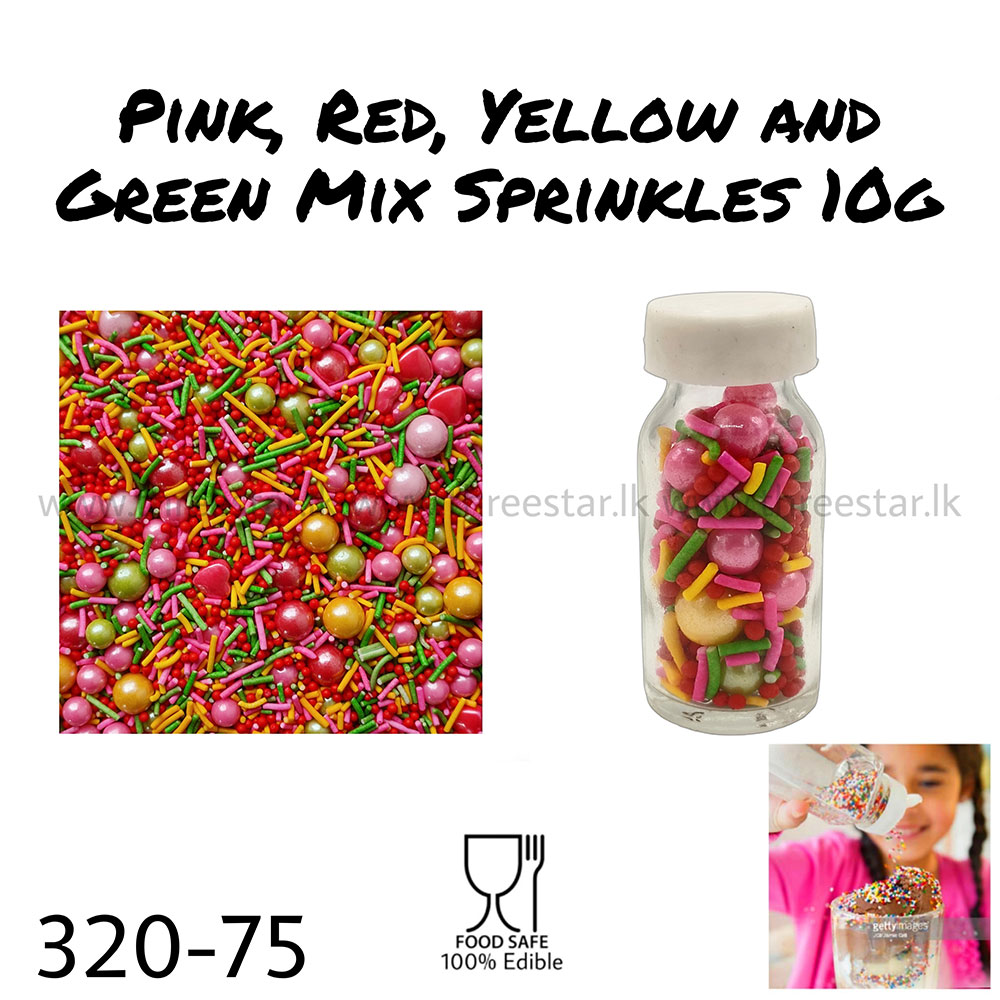 Pink, Red, Yellow and Green Mix 10g