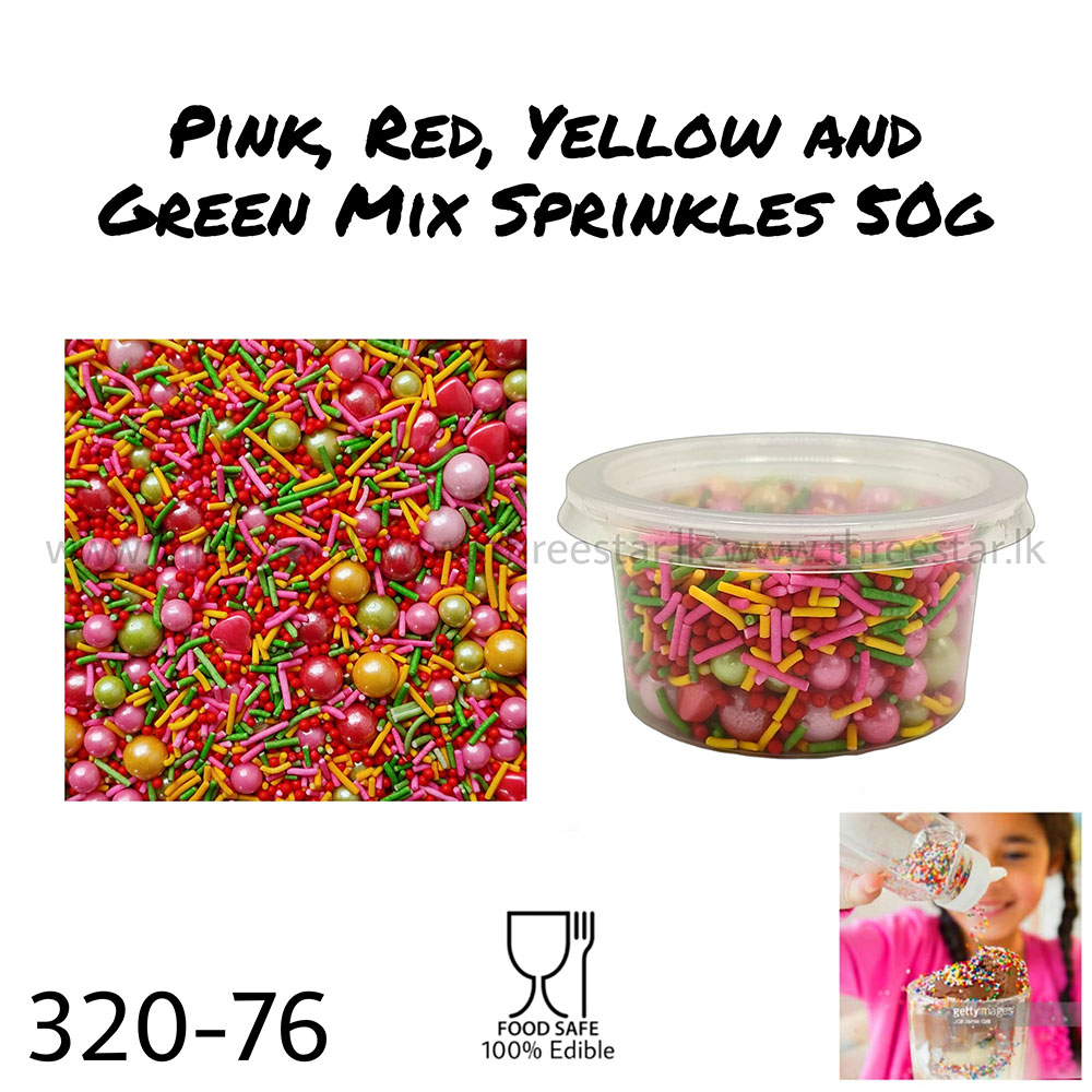 Pink, Red, Yellow and Green Mix 50g