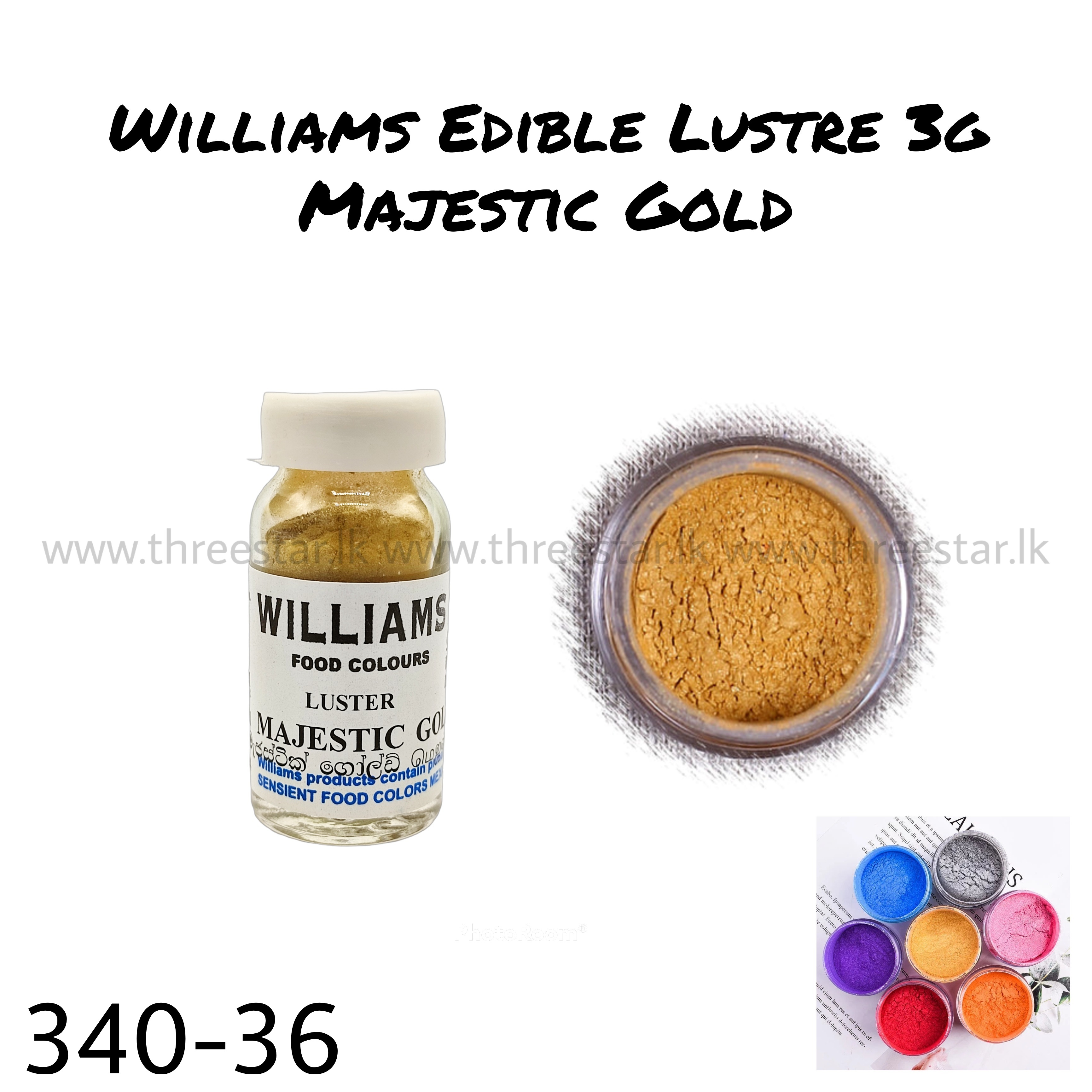 Williams Edible Lustre 3g Majestic Gold