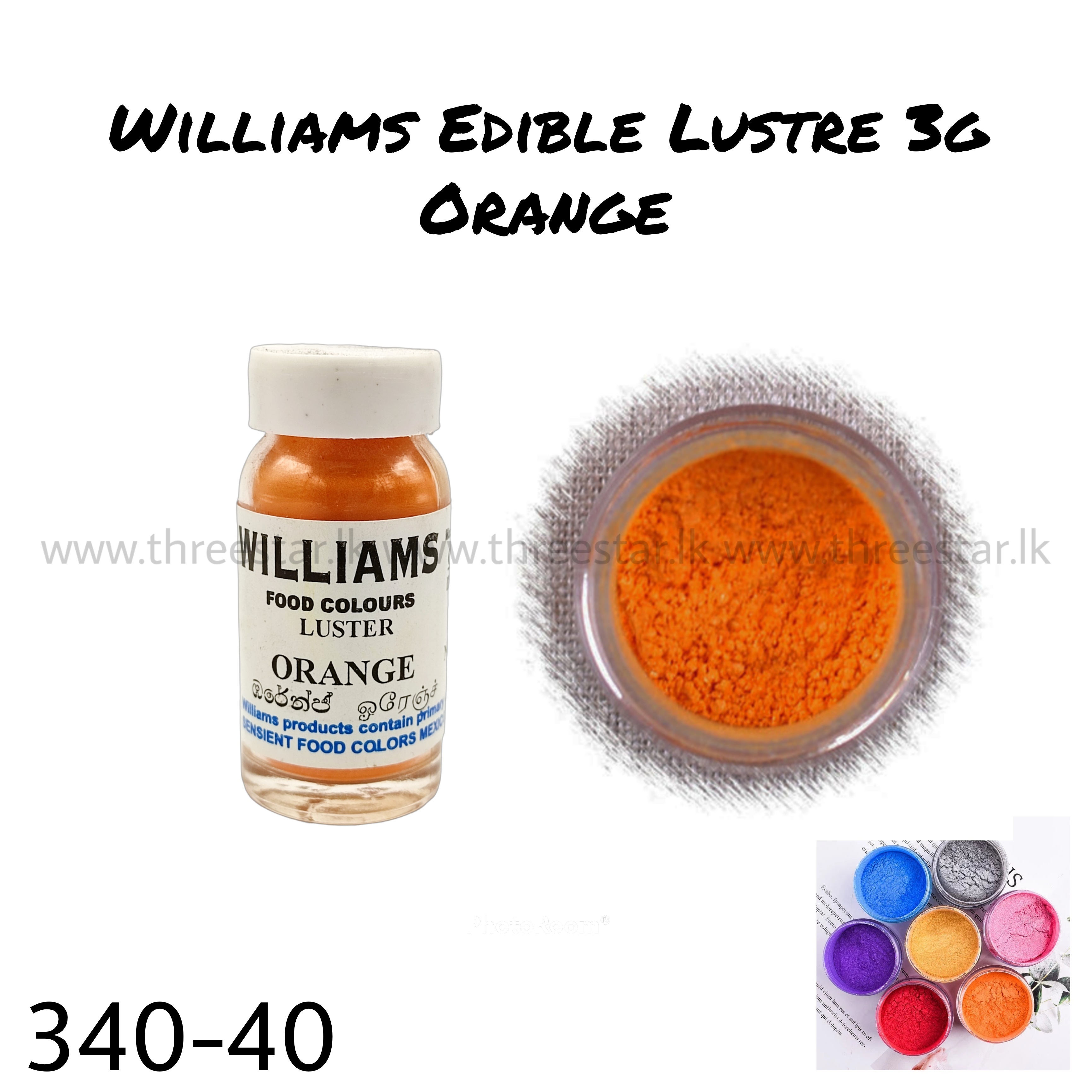 Williams Edible Lustre 3g Orange