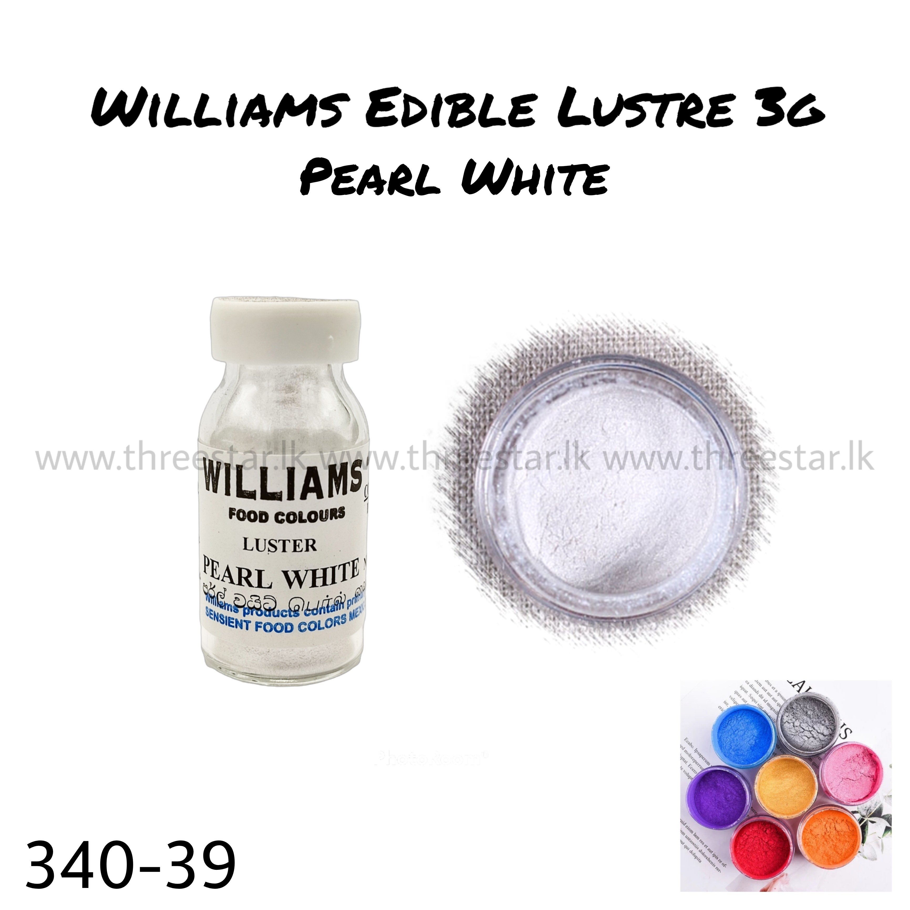 Williams Edible Lustre 3g Pearl White