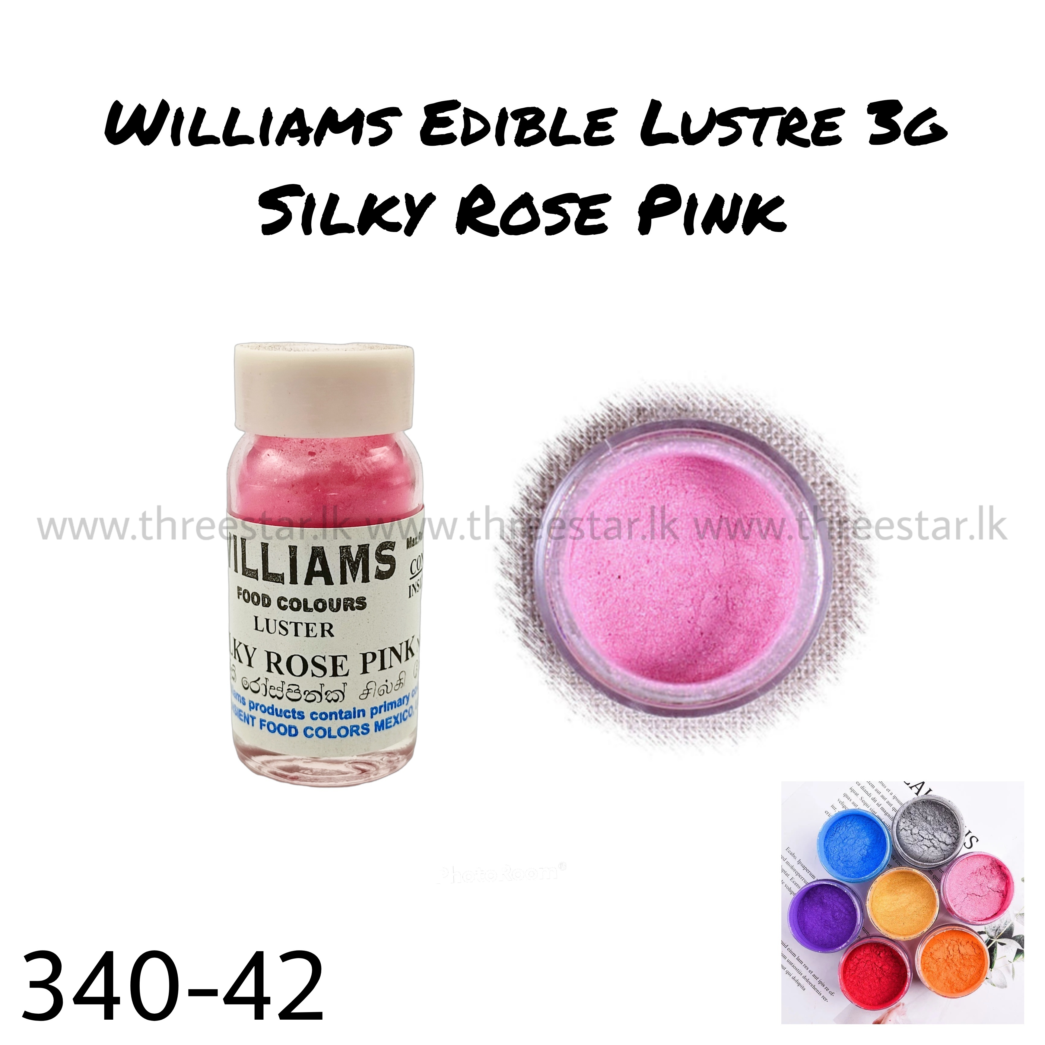 Williams Edible Lustre 3g Silky Rose Pink